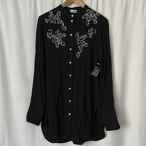 by Malene Birger Tops - By Malene Birger NWT Black Sequins Long Sleeve Shirt Top **Sz 40/US Sz 10**🌺🌺